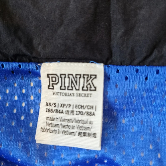 Victoria's Secret PINK •Size XS• Full Zip Windbreaker w/ Sequin Design Blue - Picture 9 of 11